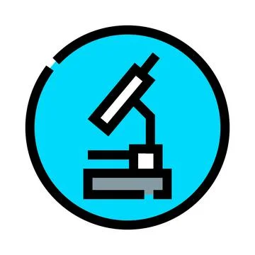 Microscope icon for scientific research and biology Stock Illustration