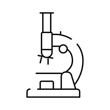 Microscope icon for scientific research and medical biology Stock Illustration