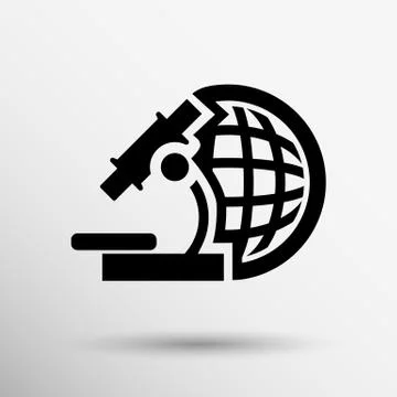 Microscope icon scientist virus isolated graphic technology 库存插图