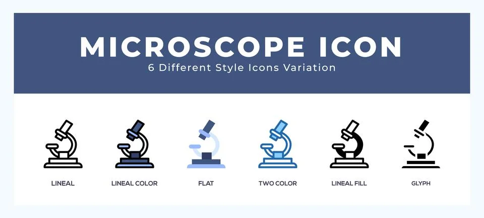 Microscope icon set. vector illustration. Illustrazione stock