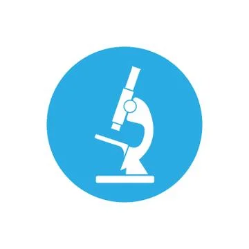 Microscope icon, silhouette. Vector illustration, flat design. Stock Illustration