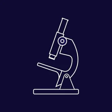 Microscope icon, silhouette. Vector illustration, flat design. Stock Illustration