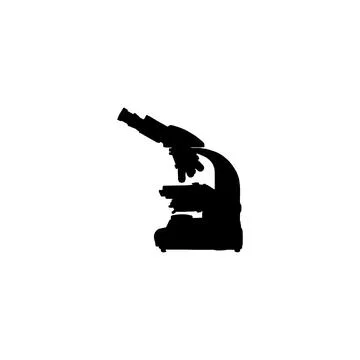 Microscope icon. Simple style hospital blood analysis poster background sym.. Stock Illustration