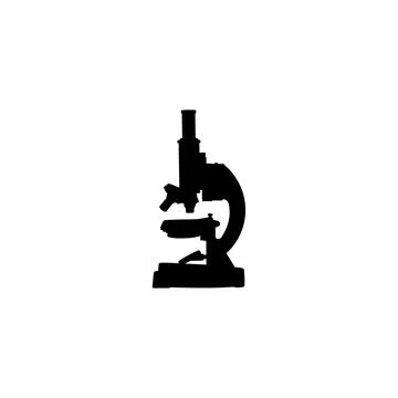 Microscope icon. Simple style hospital blood analysis poster background sym.. Stock Illustration