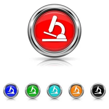 Microscope icon - six colours set Illustrazione stock