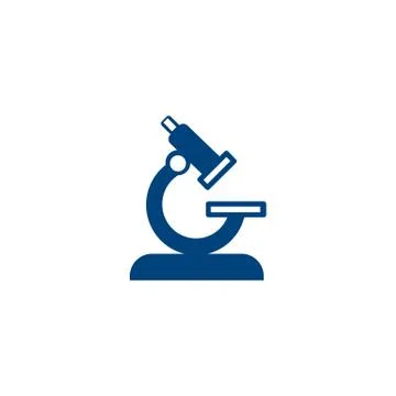 Microscope icon, Style is flat symbol, Simple vector microscope icon, Emblem  Stock Illustration