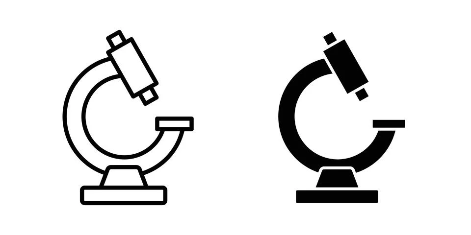 Microscope icon symbol. Flat and Stroke Vector illustration 库存插图
