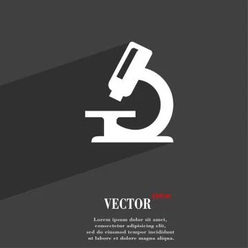 Microscope  icon symbol Flat modern web design with long shadow and space for Stock Illustration