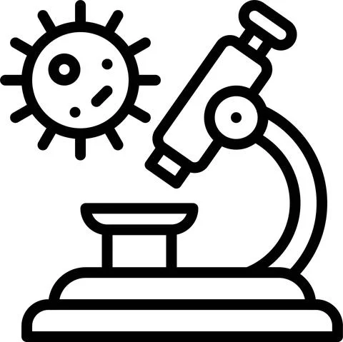 Microscope icon, Vaccine Development related vector Illustrazione stock