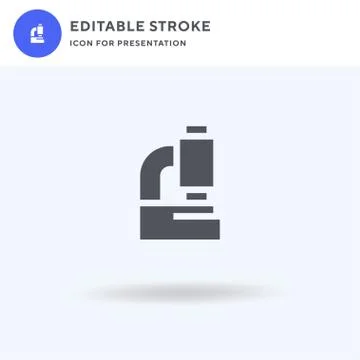 Microscope icon vector, filled flat sign, solid pictogram isolated on white,  Stock Illustration