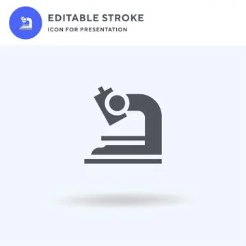 Microscope icon vector, filled flat sign, solid pictogram isolated on white,  Illustrazione stock