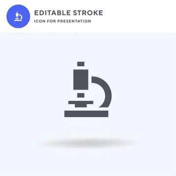 Microscope icon vector, filled flat sign, solid pictogram isolated on white,  Stock Illustration