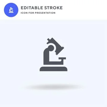 Microscope icon vector, filled flat sign, solid pictogram isolated on white,  스톡 일러스트
