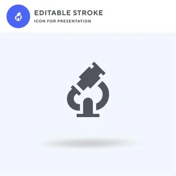 Microscope icon vector, filled flat sign, solid pictogram isolated on white Stock Illustration