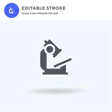 Microscope icon vector, filled flat sign, solid pictogram isolated on white Illustrazione stock