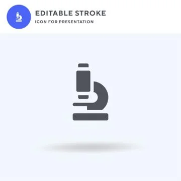 Microscope icon vector, filled flat sign, solid pictogram isolated on white,  Illustrazione stock