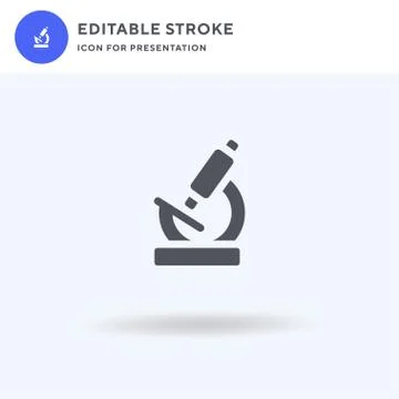 Microscope icon vector, filled flat sign, solid pictogram isolated on white,  Illustrazione stock