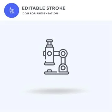 Microscope icon vector, filled flat sign, solid pictogram isolated on white Stock Illustration