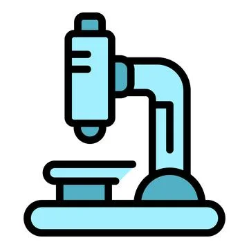 Microscope icon vector flat Stock Illustration