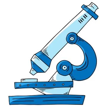 Microscope icon. Vector illustration of a microscope. Hand drawn microscope. Stock Illustration