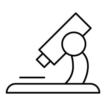 Microscope icon vector isolated on white. Flat outline style. Eps 10 Illustrazione stock