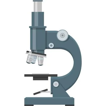 Microscope icon vector lab equipment flat illustration Stock Illustration