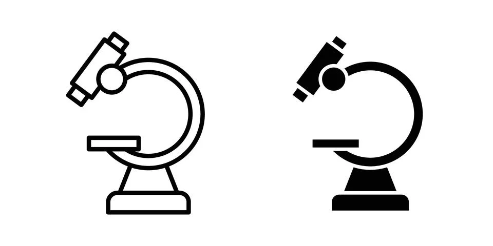 Microscope icon vector, symbol, logo illustrations Stock Illustration