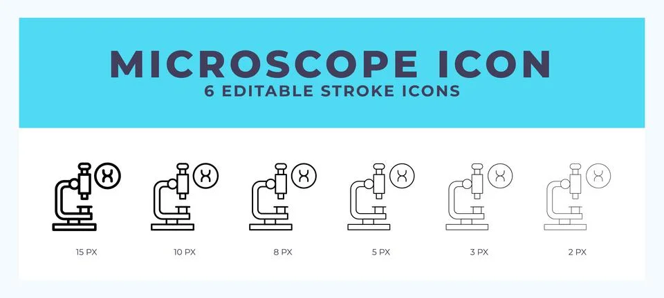 Microscope icon vector for web. And mobile app. Editable stroke outline icon. Stock Illustration