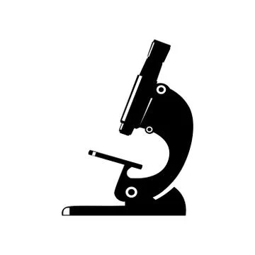 Microscope icon vector.Style is flat symbol.Black silhouette.rounded angles.w Illustrazione stock