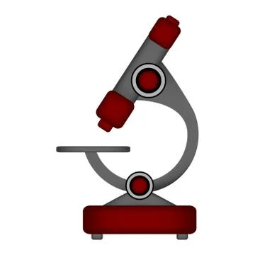 Microscope icon on white background. Vector illustration... Illustrazione stock