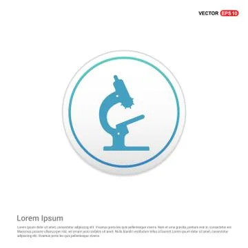 Microscope icon - white circle button Stock Illustration