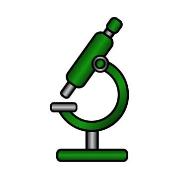 Microscope icon on white. Illustration