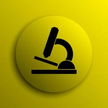 Microscope icon. Yellow internet button.. Stock Illustration