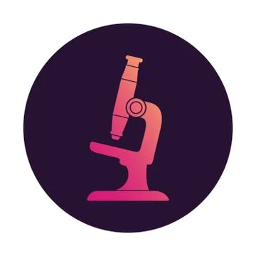 Microscope icon.Isolated flat line art vector gradient.Science laboratory equ Illustrazione stock