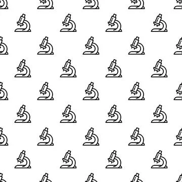 Microscope icons creating science research seamless pattern イラスト素材