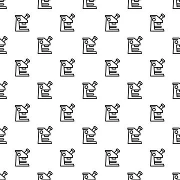 Microscope icons creating a seamless science pattern イラスト素材