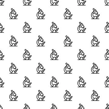 Microscope icons creating a seamless scientific pattern Stock Illustration