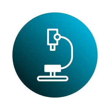 Microscope illustration on a gradient blue background: scientific research .. イラスト素材