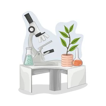 Microscope Illustration 스톡 일러스트