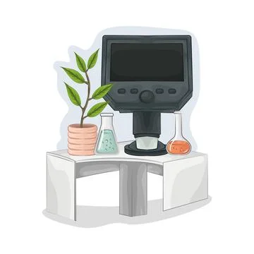 Microscope Illustration 스톡 일러스트