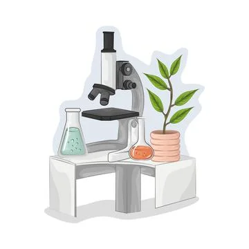Microscope Illustration 스톡 일러스트