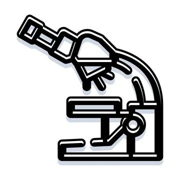 Microscope instrument performing scientific research in laboratory Stock Illustration