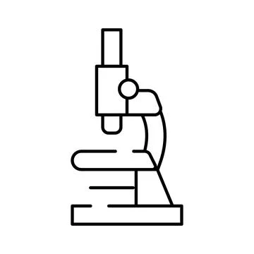 Microscope instrument researching science and innovation concept Stock Illustration