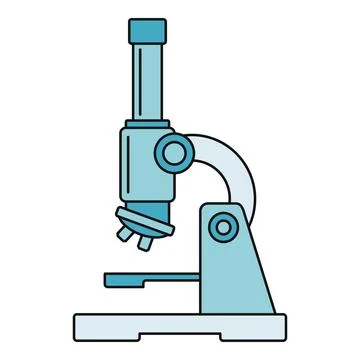Microscope instrument for science biology and research Stock Illustration