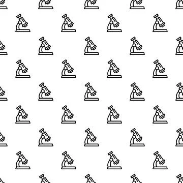 Microscope instruments forming science and research pattern Stock Illustration