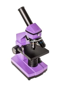 Microscope isolated on white background Stock Photos