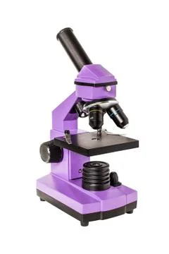 Microscope isolated on white background Stock Photos