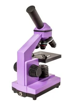 Microscope isolated on white background Stock Photos