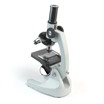 Microscope isolated on white background. Stock Photos