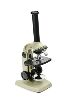Microscope isolated on white background. Stock Photos